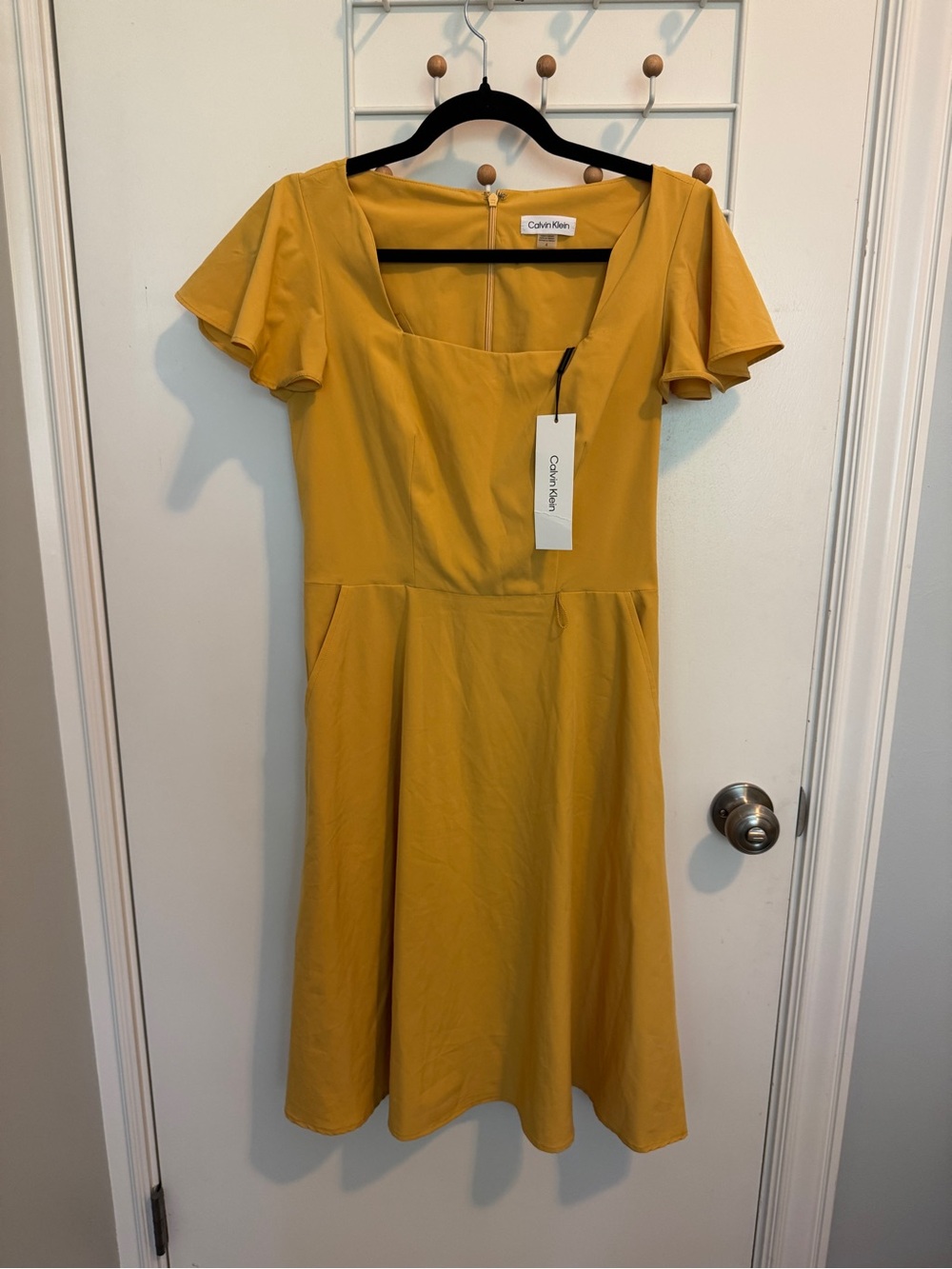 Calvin Klein Mustard Yellow Midi Dress